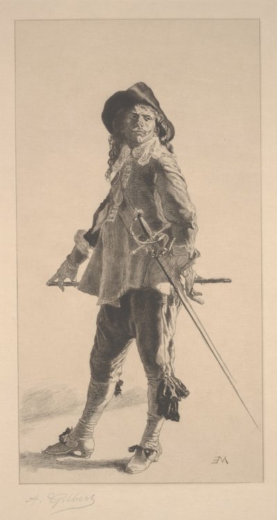 The Duelist, grafika wykonana przez Jeana ?Louis ?Ernest Meissonier autorstwa Achille Isidore Gilbert