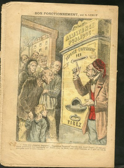Ilustracja Achille Lemot (1846-1909) do okładki Le Pelerin, 07.02.09 - Dobre funkcjonowanie - Rodzina, Misere, Pomoc publiczna autorstwa Achille Lemot