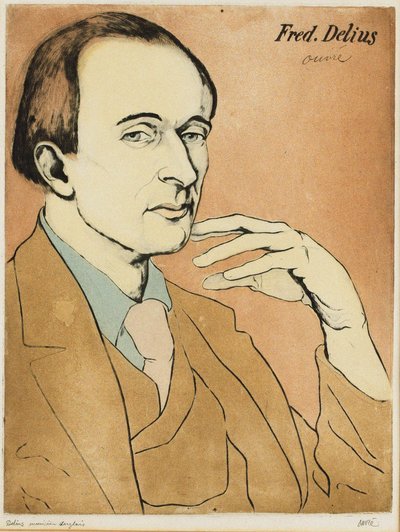 Portret kompozytora Fryderyka Deliusa 1862-1934 . autorstwa Achille Ouvré