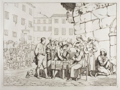 Pisarz na Piazza Montanara autorstwa Achille Pinelli