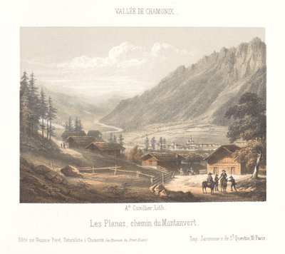 Widok na przełęcz Col de Balme Col de Balme (tytuł na obiekcie) Pamięć Chamonix-Mont-Blanc (tytuł serii) Museum du Mont-Blanc (tytuł serii na obiekcie) autorstwa Ad. Cuvillier