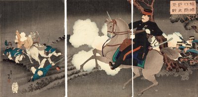 The great battle at Lushunkou (Ryojunko fukin daigekisen) autorstwa Adachi  Ginkō