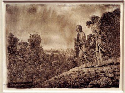 Tobie i anioł. Silna woda na miedzi autorstwa Herkulesa Seghersa (1590-1638) autorstwa Adam (after) Elsheimer