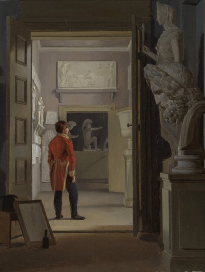 Sala Starożytności w Pałacu Charlottenborg, Kopenhaga, 1830. autorstwa Adam August Müller