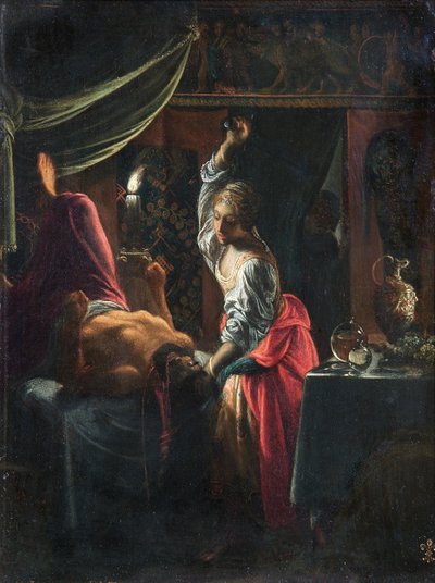 Judith Slaying Holofernes, ok. 1601-03 (olej na miedzi) autorstwa Adam Elsheimer