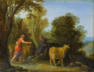 Merkury i Battus autorstwa Adam Elsheimer