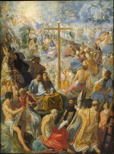 Ołtarz frankfurcki przedstawiający Podniesienie Krzyża Świętego autorstwa Adam Elsheimer