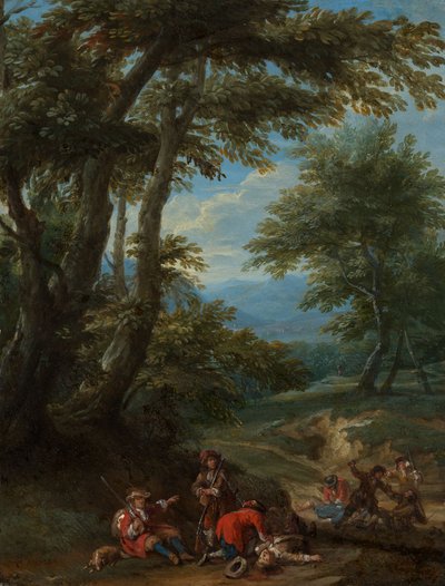 Krajobraz z napadem autorstwa Adam Frans van der Meulen