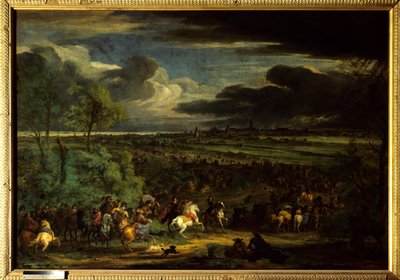 The War of Devolution (1667-1668): „”Widok marszu Armii króla Ludwika XIV na Kortrijk w dniu 18 lipca 1667””Widać marszałka Aumont (Antoine d