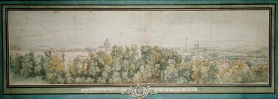 Widok na Paryż z warsztatu Gobelinów (wc na papierze) autorstwa Adam Frans van der Meulen