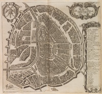 Mapa Moskwy. Od: Powiększony opis Newe Moskwy..., 1656. autorstwa Adam Olearius