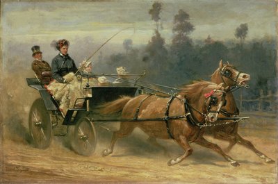 Madame Celestine Nichols w Richmond Park z wnukami, 1879 autorstwa Adam Wray