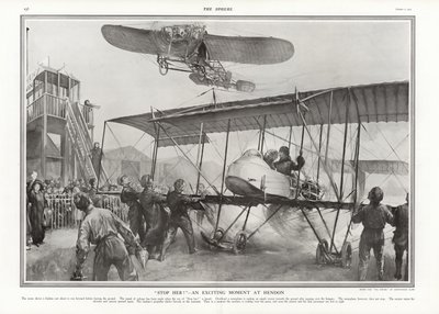 Niedaleko wypadku na lotnisku Hendon, 1913. autorstwa Addison Thomas Millar