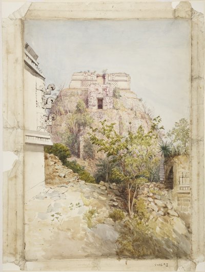 Dom maga, Uxmal, Meksyk (akwarela) autorstwa Adela Breton