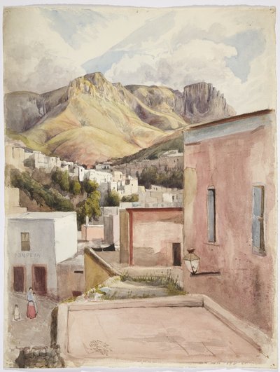 Jezioro Patzcuaro, Michoacan, Meksyk (akwarela) autorstwa Adela Breton