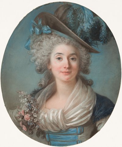 Modna szlachcianka w kapeluszu z piórkiem autorstwa Adelaide Labille Guiard