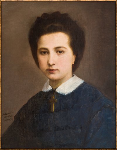 Portret kobiety (Rodzina Ghirelli) (olej na płótnie) autorstwa Adeodato Malatesta or Malatesti