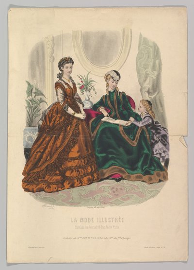 nr 51 z La Mode Illustrée, 1869. autorstwa Adèle Anaïs Colin