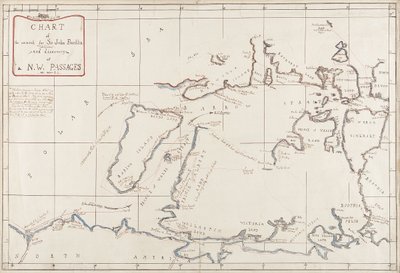 Wykres poszukiwań Sir Johna Franklina i odkrycia Przejścia Północno-Zachodniego autorstwa Admiral Edward Augustus Inglefield