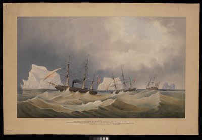H.M.S. Phoenix z załogą, Diligence i Breadalbane, Wśród gór lodowych autorstwa Admiral Edward Augustus Inglefield