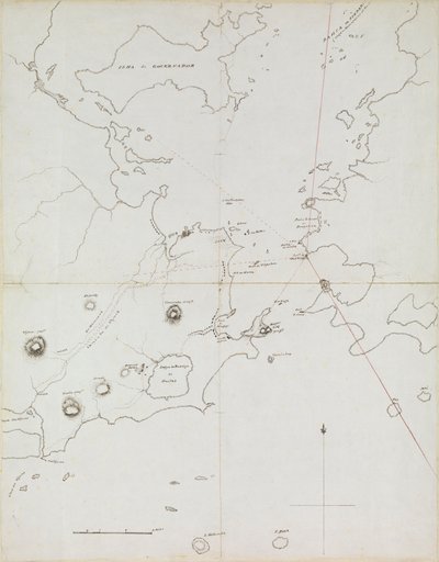 Mapa portu w Rio de Janeiro, Brazylia, ok. 1849 (pióro, tusz) autorstwa Admiral Sir Edward Gennys Fanshawe