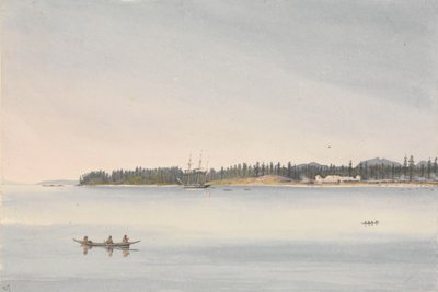 "Fort Rupert, Beaver Harbour, wyspa Vancouver, 23 lipca 1851 [Kanada]". autorstwa Admiral Sir Edward Gennys Fanshawe