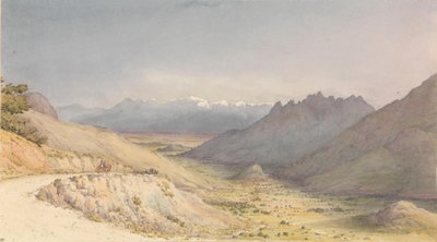 "Cuesta de Chacabuco, patrząc w kierunku San Felipe de Aconcagua [Chile], 14 stycznia 1851 r. autorstwa Admiral Sir Edward Gennys Fanshawe