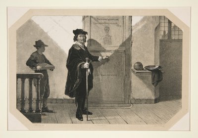 Rembrandt w drodze na lekcję anatomiczną dr Tulp autorstwa Adolf Carel Nunnink