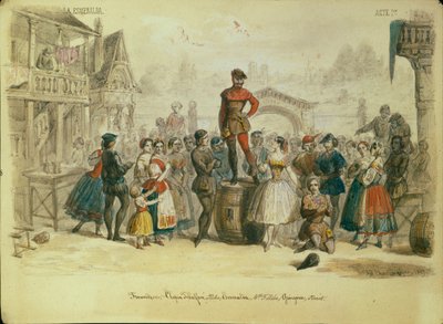 Scenografia do baletu La Esmeralda autorstwa C. Pugni, 1849 autorstwa Adolf Charlemagne