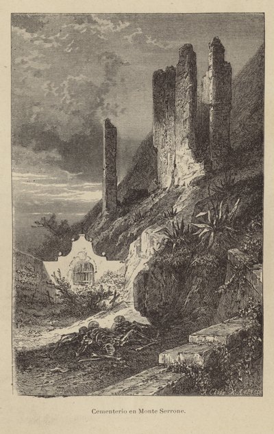 Cmentarz na Monte Serrone (rycina) autorstwa Adolf Closs