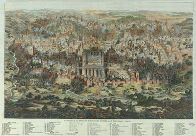 Mapa Jerozolimy Ogólny widok historycznej i współczesnej Jerozolimy, ok. 1862 r autorstwa Adolf Eltzner