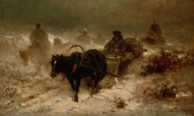 Powrót do domu, XIX w. autorstwa Adolf Schreyer