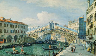Most Rialto nad Canal Grande, Wenecja autorstwa Adolf Sukkert