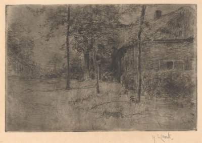 Dom kryty strzechą autorstwa Adolf le Comte (signed by artist)