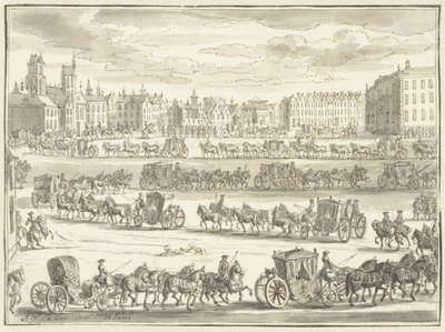 Wejście Cornelisa Hopa jako ambasadora w Paryżu, 23 czerwca 1719 autorstwa Adolf van der Laan
