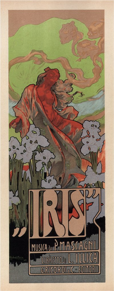 Plakat do Opery Iris autorstwa Pietro Mascagni, 1898 autorstwa Adolfo Hohenstein