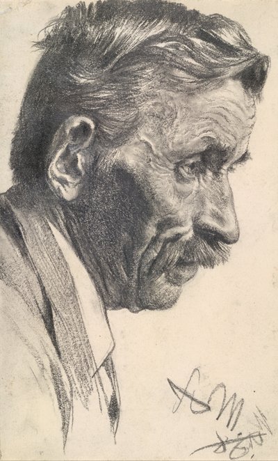 Męska głowa autorstwa Adolph Menzel