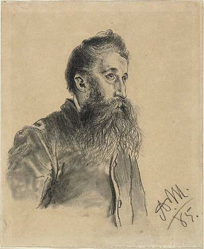 Portret brodatego mężczyzny autorstwa Adolph Menzel