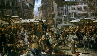 Rynek w Weronie autorstwa Adolph Menzel