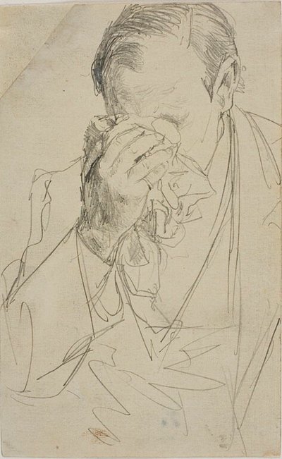 Płaczący mężczyzna autorstwa Adolph Friedrich Erdmann von Menzel