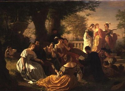 Weneckie czytanie w ogrodzie autorstwa Adolph Friedrich George Wichman