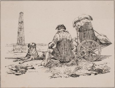 Handlarz i jego pies autorstwa Johan Adolph Kittendorff