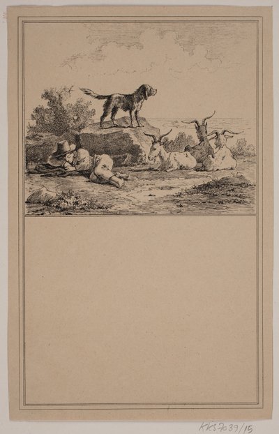 Pasterz. Nie. 14 w Chr. Winther i M. Rørbye, „25 obrazków dla małych dzieci” autorstwa Johan Adolph Kittendorff