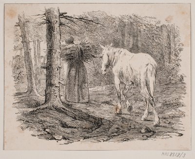 Żona i koń autorstwa Johan Adolph Kittendorff