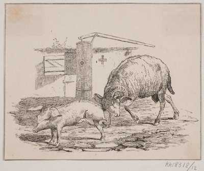 Baran i świnia autorstwa Johan Adolph Kittendorff
