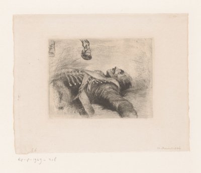 martwy huzar autorstwa Adolph Menzel
