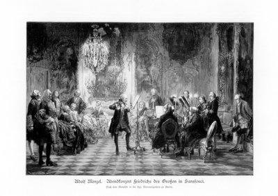 Fredrick Wielki Koncert w Sanssouci, 1852, 1900. autorstwa Adolph Menzel