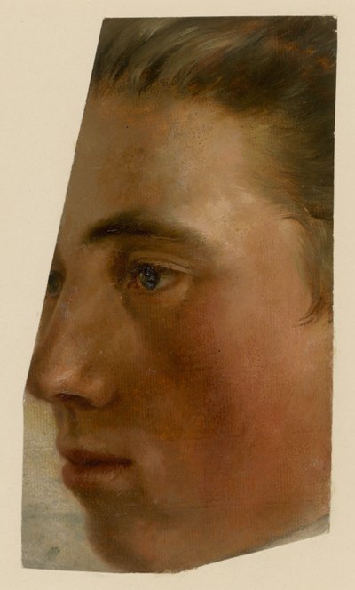 Twarz mężczyzny widziana z profilu w lewo autorstwa Adolph Menzel