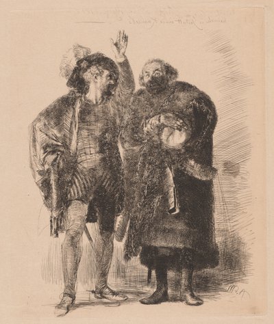 Hamlet i Poloniusz autorstwa Adolph Menzel