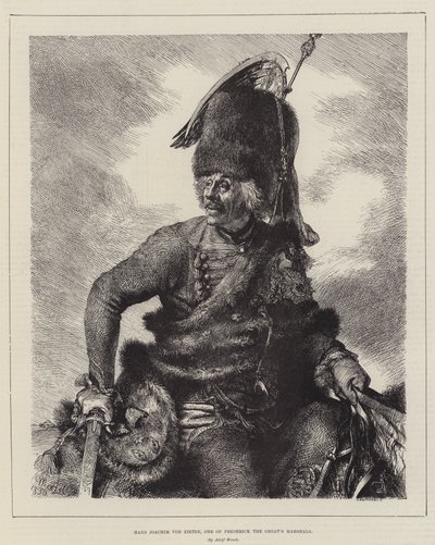 Hans Joachim von Zieten, jeden z marszałków Fryderyka Wielkiego autorstwa Adolph Menzel